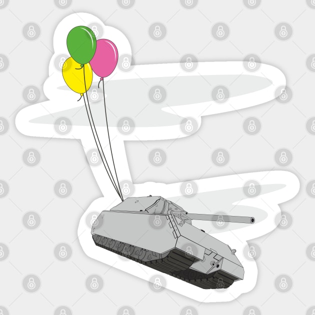 MAUS flew into the sky on balloons Sticker by FAawRay